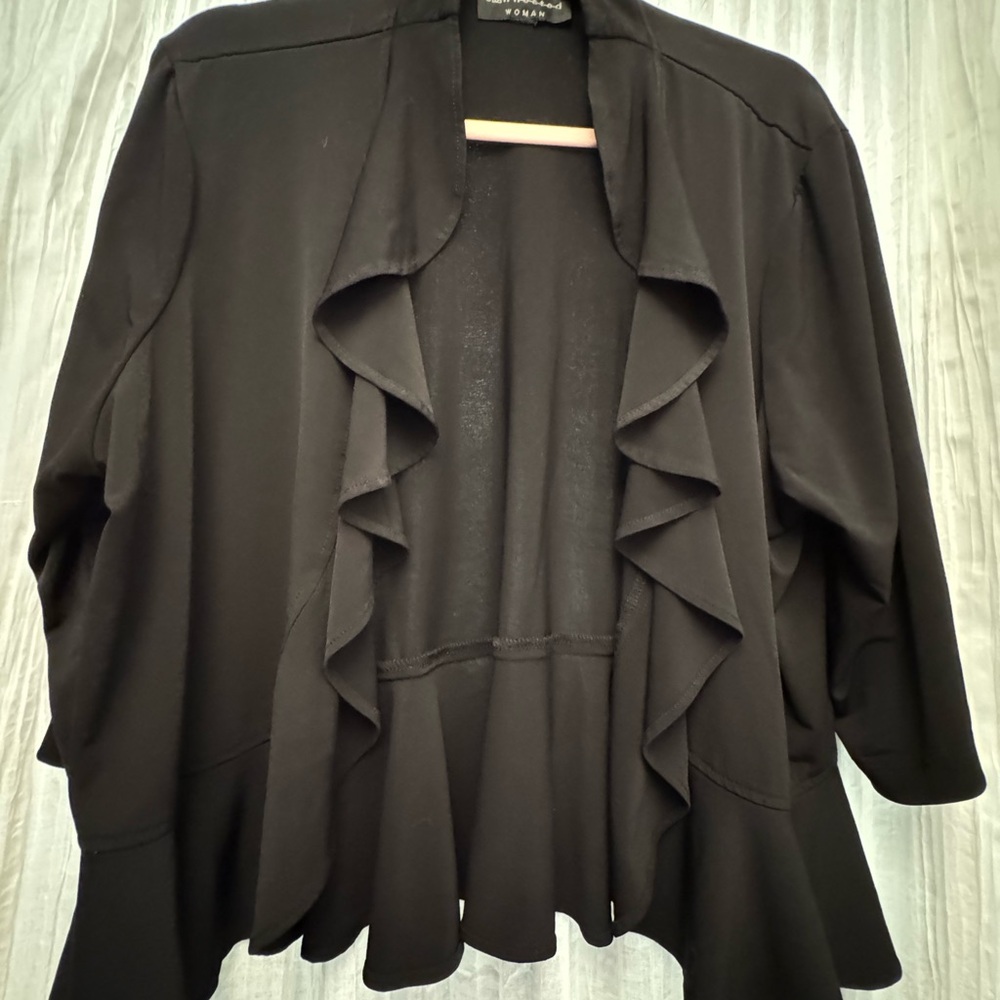 Connected Apparel Black Open Cardigan